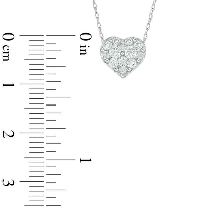 0.38 CT. T.W. Composite Natural Diamond Heart Pendant in 10K White Gold