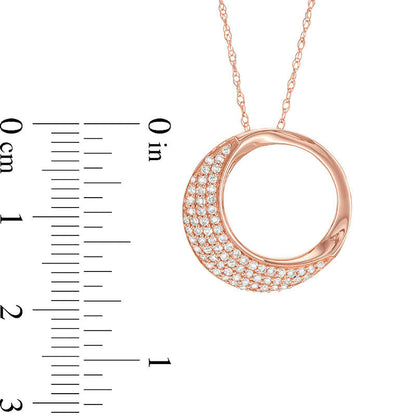 0.25 CT. T.W. Natural Diamond Open Circle Pendant in 10K Rose Gold