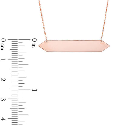 Elongated Hexagon Bar Necklace in 14K Rose Gold