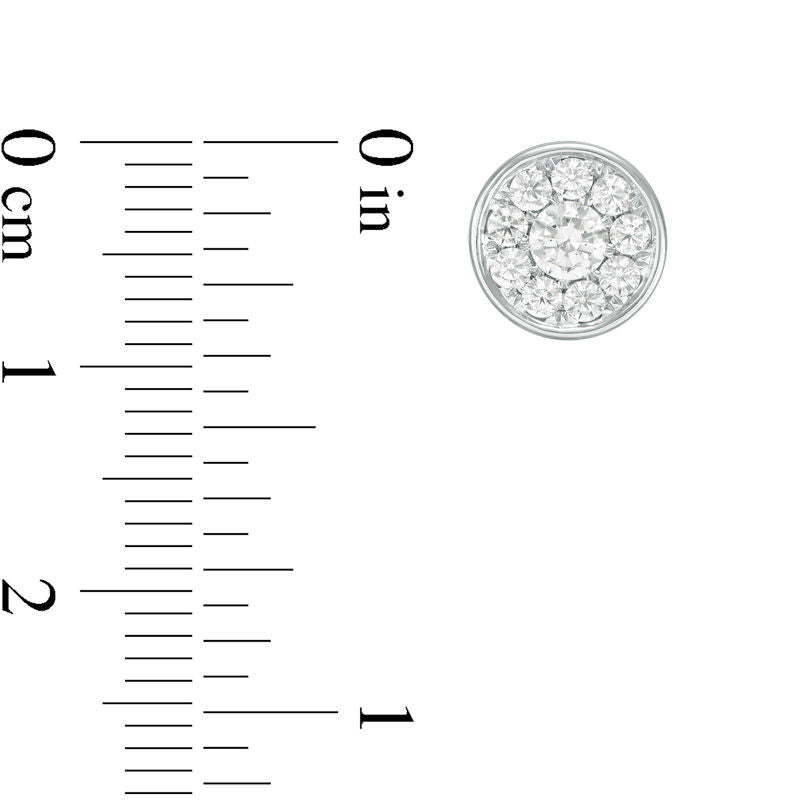 0.75 CT. T.W. Diamond Frame Stud Earrings in 10K White Gold