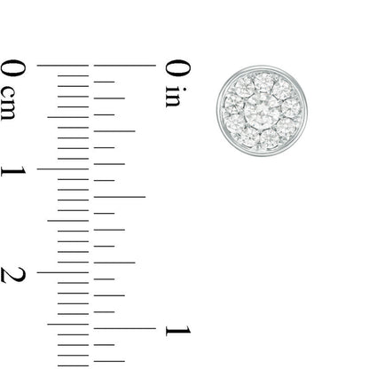 0.75 CT. T.W. Diamond Frame Stud Earrings in 10K White Gold