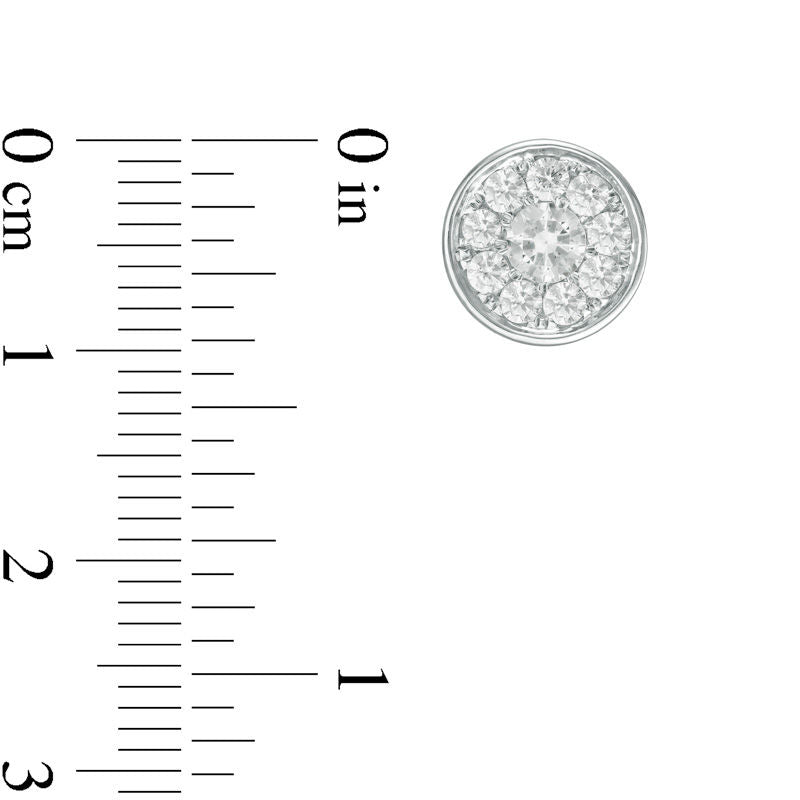 1 CT. T.W. Diamond Frame Stud Earrings in 10K White Gold