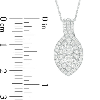 0.75 CT. T.W. Natural Diamond Double Marquise Frame Pendant in 10K White Gold