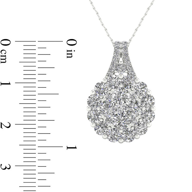 1.5 CT. T.W. Composite Natural Diamond Frame Pendant in 14K White Gold