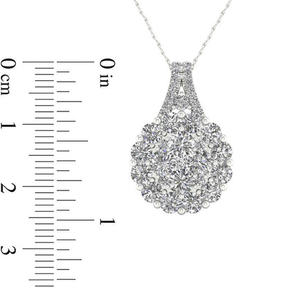1.5 CT. T.W. Composite Natural Diamond Frame Pendant in 14K White Gold