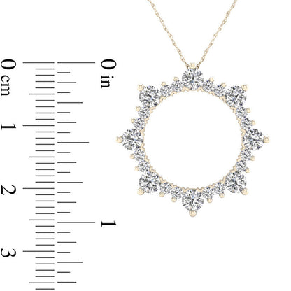 1 CT. T.W. Natural Diamond Open Sunburst Pendant in 10K Yellow Gold