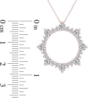 1 CT. T.W. Natural Diamond Open Sunburst Pendant in 10K Rose Gold