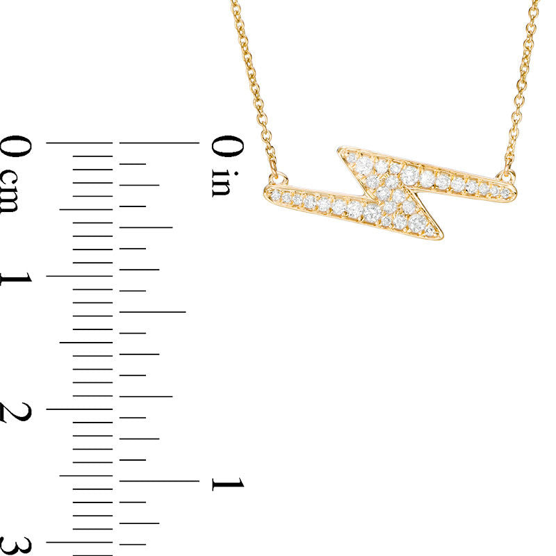 0.25 CT. T.W. Natural Diamond Lightning Bolt Necklace in 10K Yellow Gold