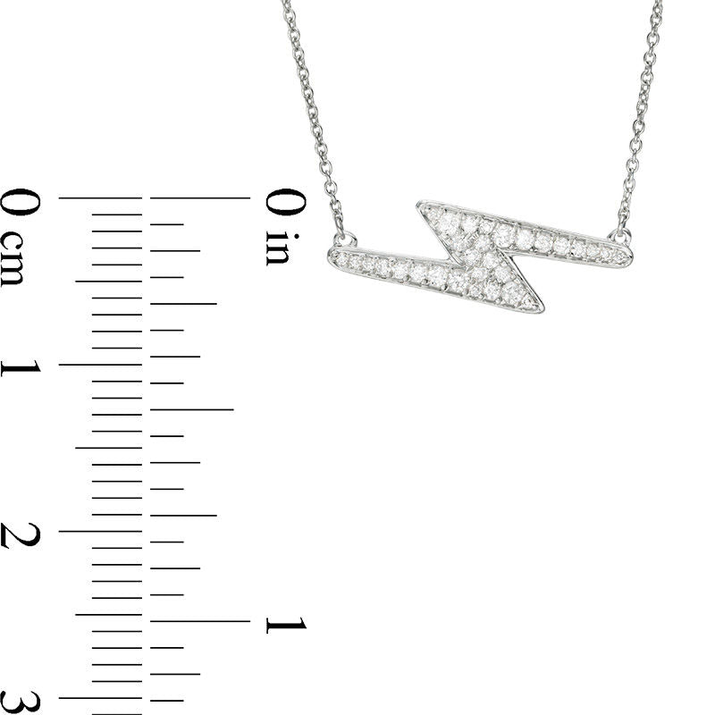 0.25 CT. T.W. Natural Diamond Lightning Bolt Necklace in 10K White Gold