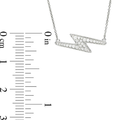0.25 CT. T.W. Natural Diamond Lightning Bolt Necklace in 10K White Gold