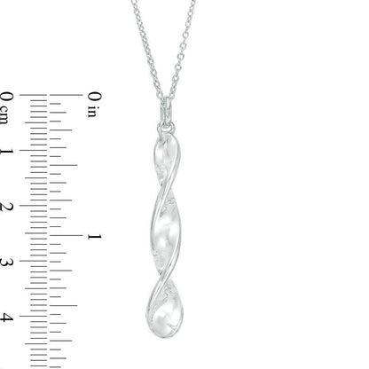 Linear Twist Bar Pendant in Sterling Silver