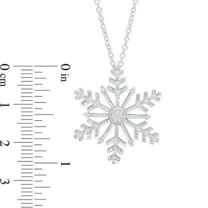 0.1 CT. T.W. Natural Diamond Snowflake Pendant in Sterling Silver