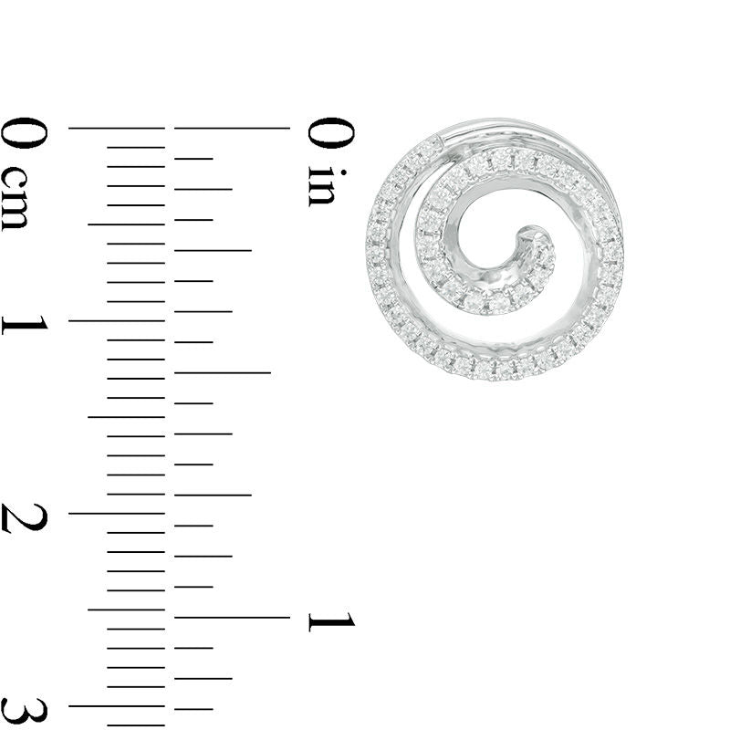 0.38 CT. T.W. Diamond Swirl Stud Earrings in 10K White Gold