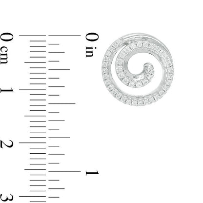 0.38 CT. T.W. Diamond Swirl Stud Earrings in 10K White Gold