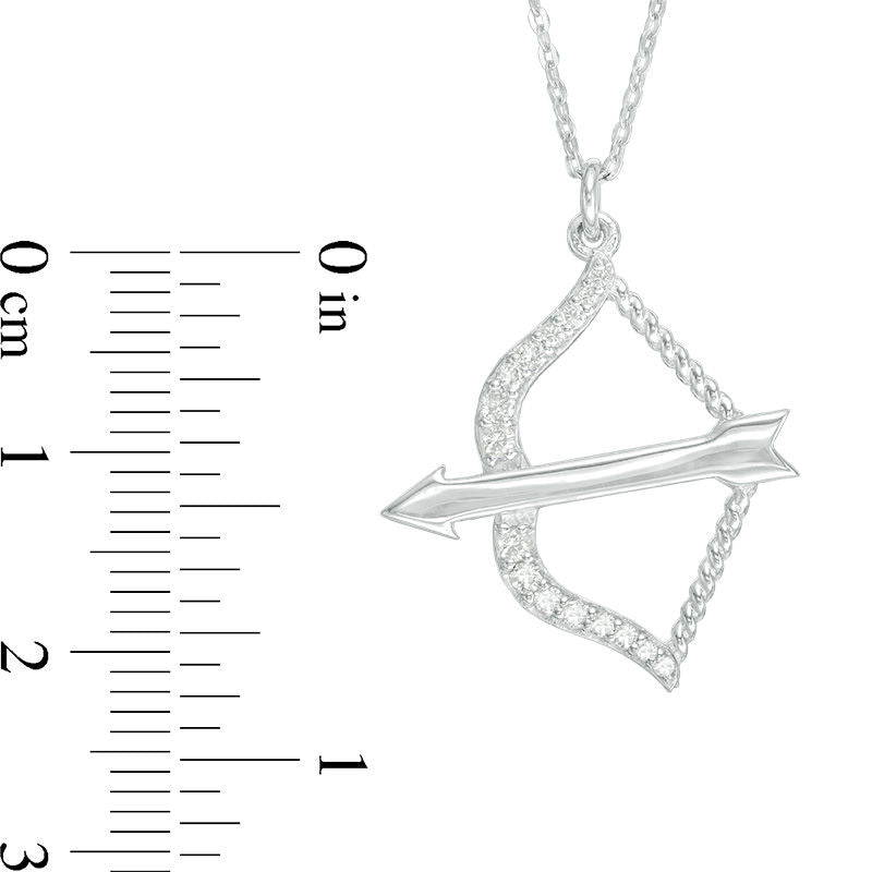 0.17 CT. T.W. Natural Diamond Bow and Arrow Pendant in Sterling Silver