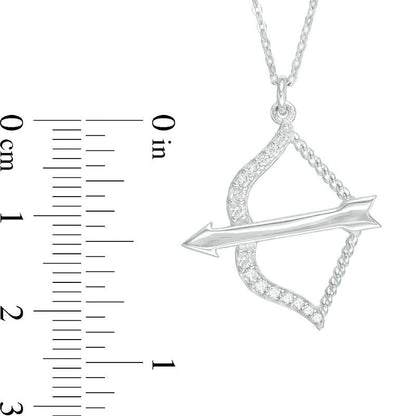 0.17 CT. T.W. Natural Diamond Bow and Arrow Pendant in Sterling Silver