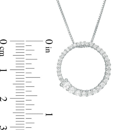 0.5 CT. T.W. Journey Natural Diamond Circle Pendant in 10K White Gold