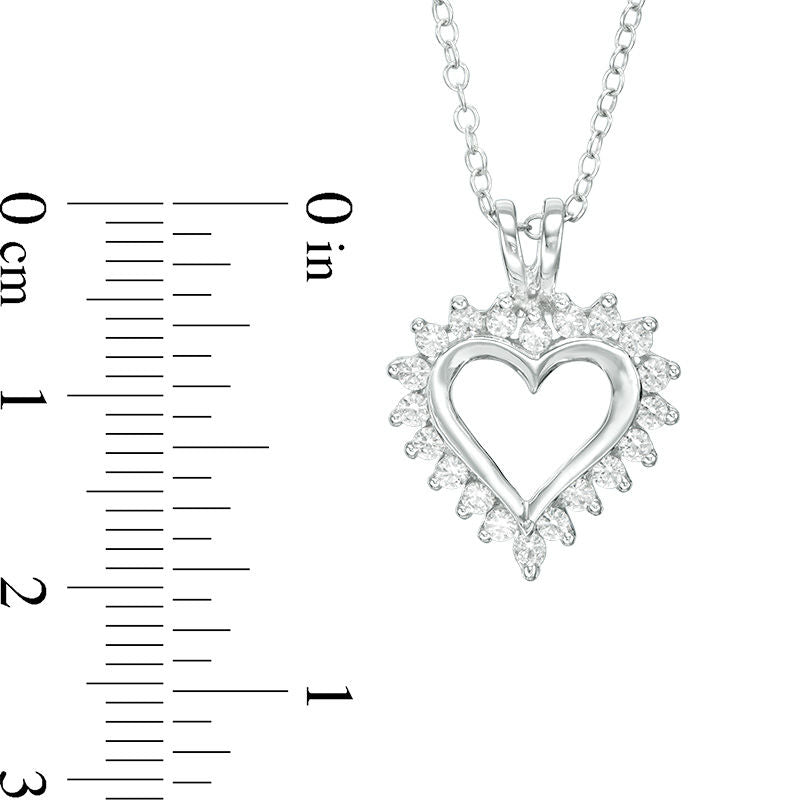 0.25 CT. T.W. Natural Diamond Heart Pendant in 14K White Gold