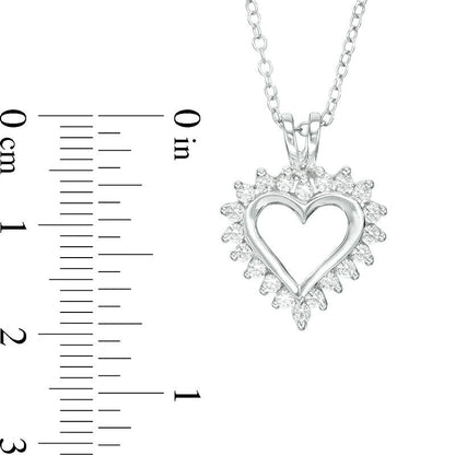 0.25 CT. T.W. Natural Diamond Heart Pendant in 14K White Gold