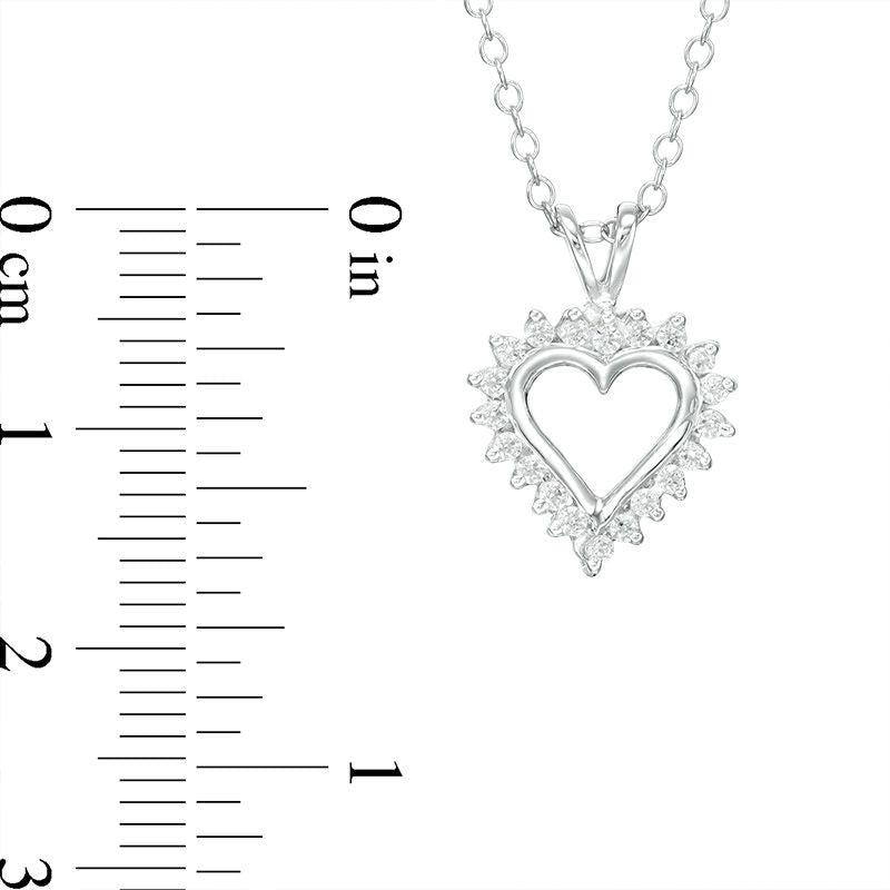 1 CT. T.W. Natural Diamond Heart Pendant in 14K White Gold
