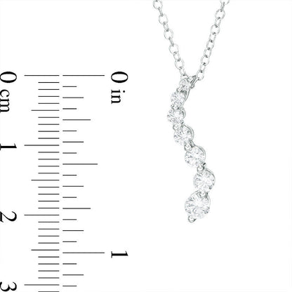 0.5 CT. T.W. Journey Natural Diamond Pendant in 14K White Gold