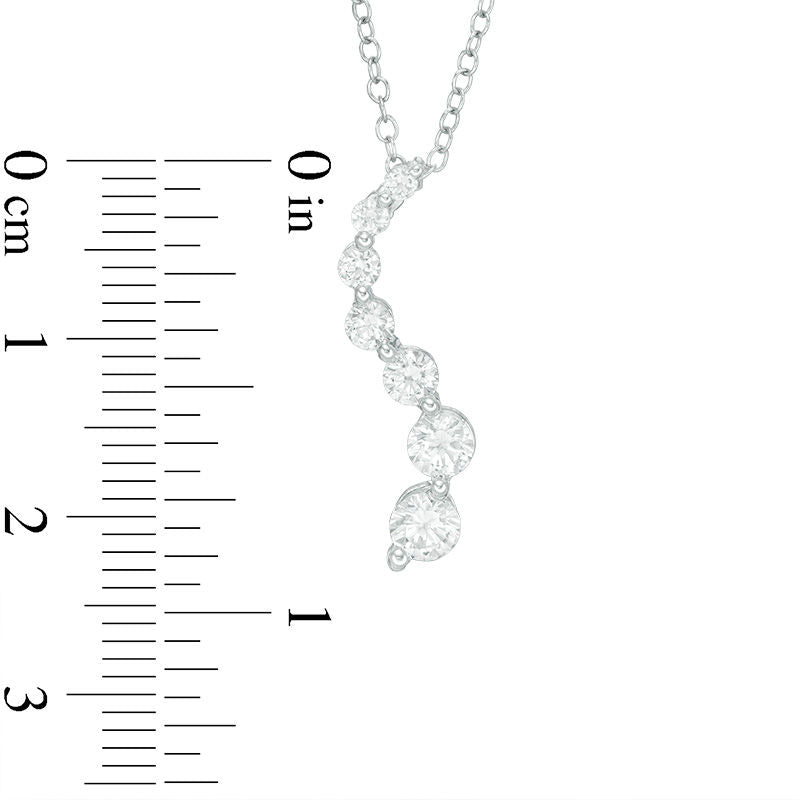 1 CT. T.W. Journey Natural Diamond Pendant in 14K White Gold