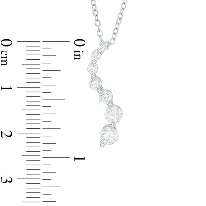 1 CT. T.W. Journey Natural Diamond Pendant in 14K White Gold