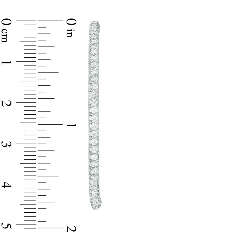 2 CT. T.W. Diamond Inside-Out Hoop Earrings in 14K White Gold