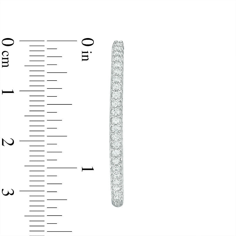1.25 CT. T.W. Diamond Inside-Out Hoop Earrings in 14K White Gold