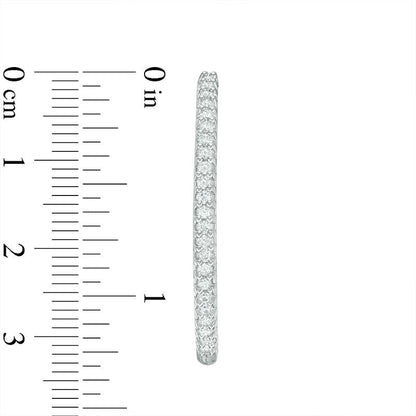 1.25 CT. T.W. Diamond Inside-Out Hoop Earrings in 14K White Gold