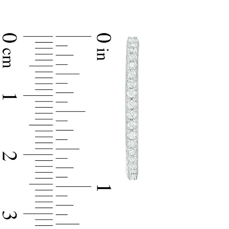 0.75 CT. T.W. Diamond Inside-Out Hoop Earrings in 14K White Gold