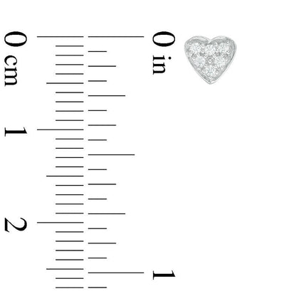 0.13 CT. T.W. Diamond Heart Stud Earrings in 14K White Gold