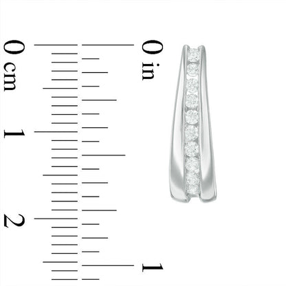 0.5 CT. T.W. Diamond J-Hoop Earrings in 14K White Gold