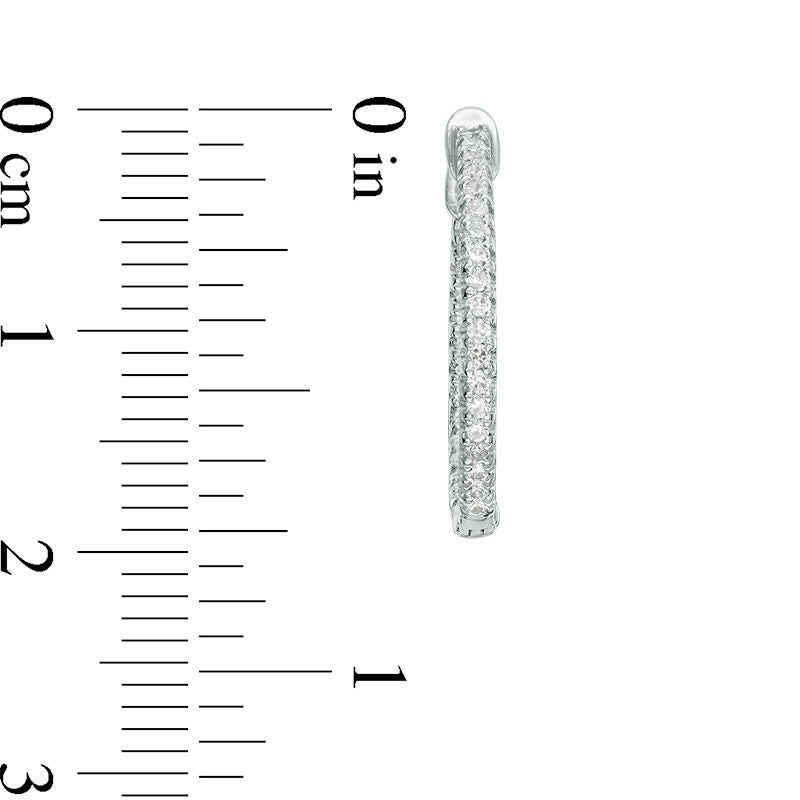0.33 CT. T.W. Diamond Inside-Out Hoop Earrings in 14K White Gold