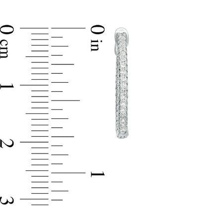 0.33 CT. T.W. Diamond Inside-Out Hoop Earrings in 14K White Gold