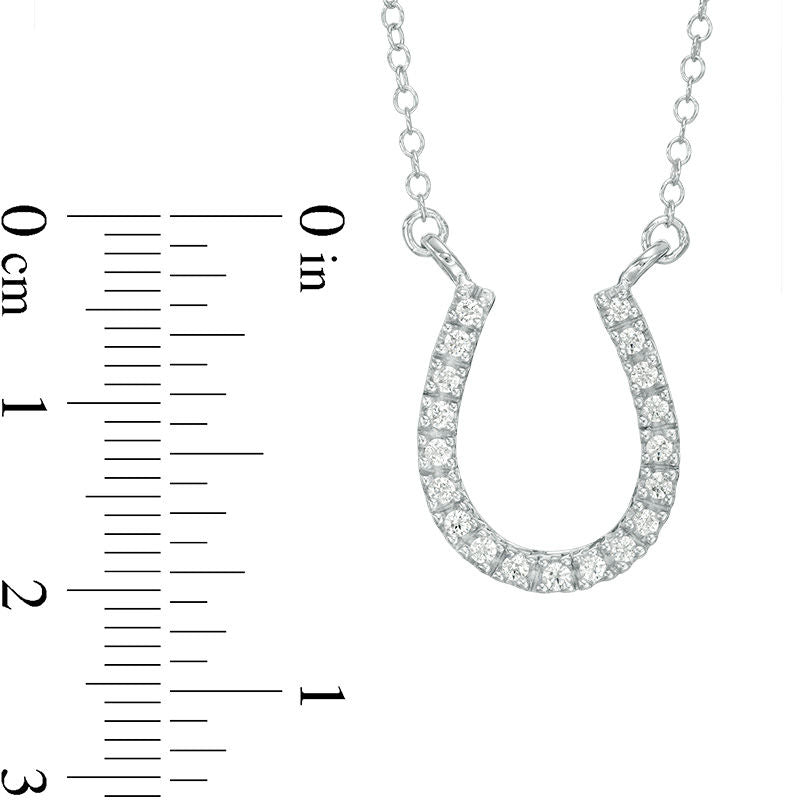 0.25 CT. T.W. Natural Diamond Horseshoe Necklace in 14K White Gold