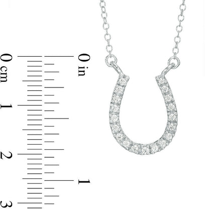 0.25 CT. T.W. Natural Diamond Horseshoe Necklace in 14K White Gold