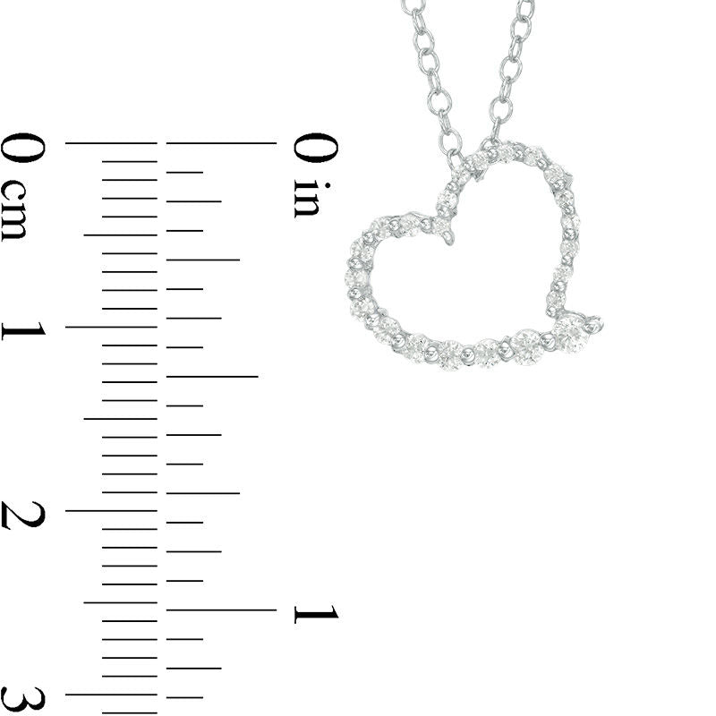 0.5 CT. T.W. Natural Diamond Heart Pendant in 14K White Gold