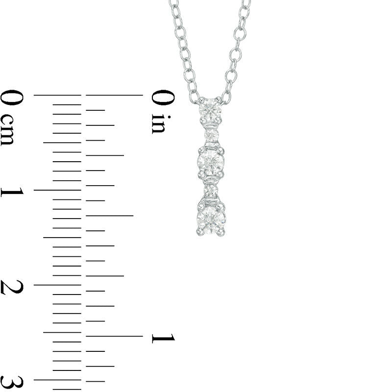 0.25 CT. T.W. Natural Diamond Linear Pendant in 14K White Gold