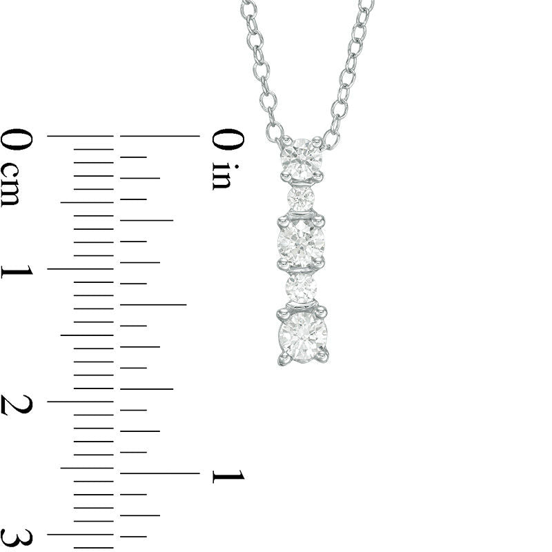 0.5 CT. T.W. Natural Diamond Linear Pendant in 14K White Gold