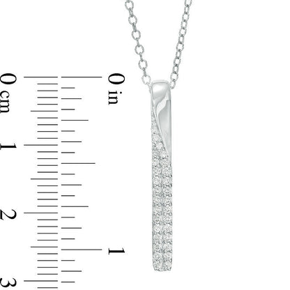 0.25 CT. T.W. Natural Diamond Vertical Bar Pendant in 14K White Gold