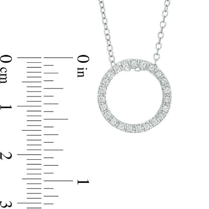 0.17 CT. T.W. Natural Diamond Open Circle Pendant in 14K White Gold