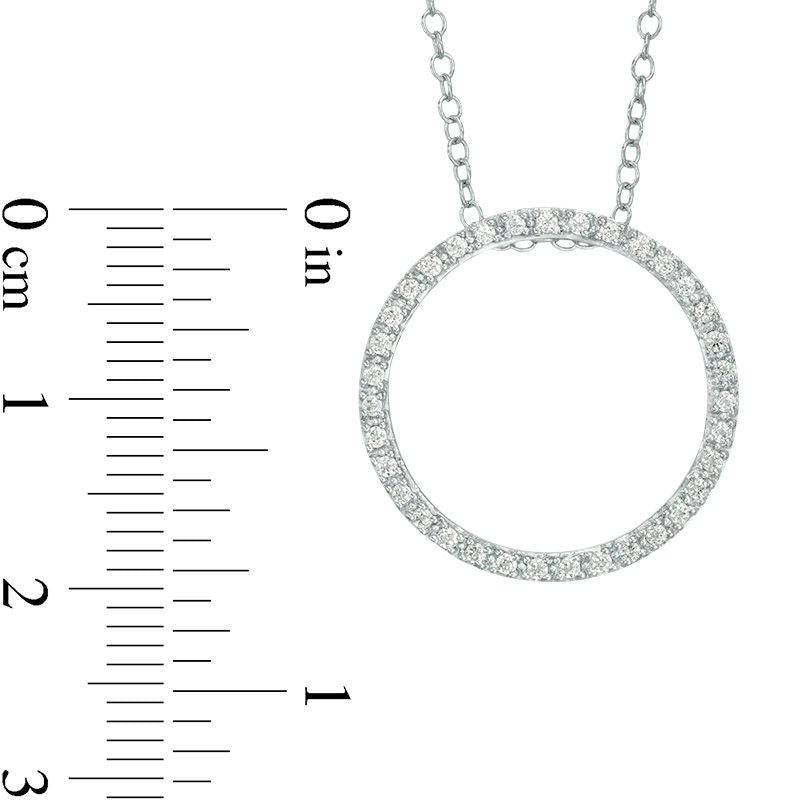 0.25 CT. T.W. Natural Diamond Open Circle Pendant in 14K White Gold