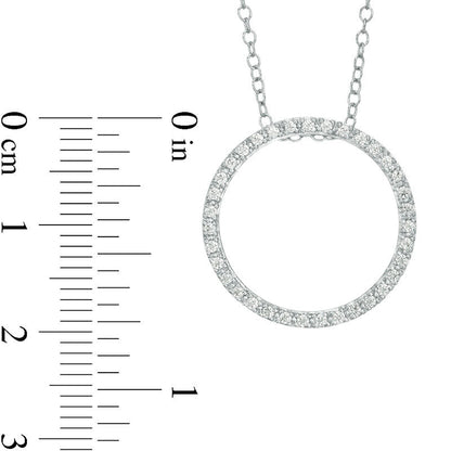 0.25 CT. T.W. Natural Diamond Open Circle Pendant in 14K White Gold