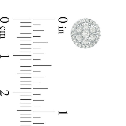 0.33 CT. T.W. Diamond Double Frame Stud Earrings in 10K White Gold