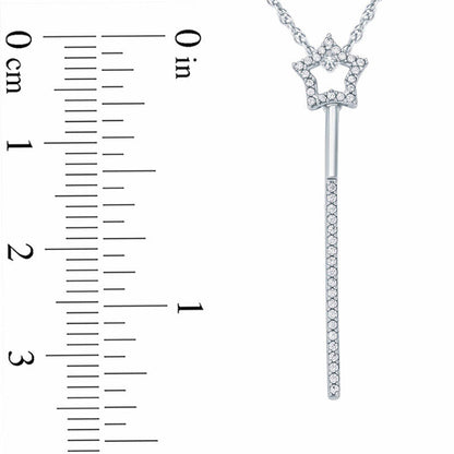 0.1 CT. T.W. Natural Diamond Magic Wand Pendant in 10K White Gold