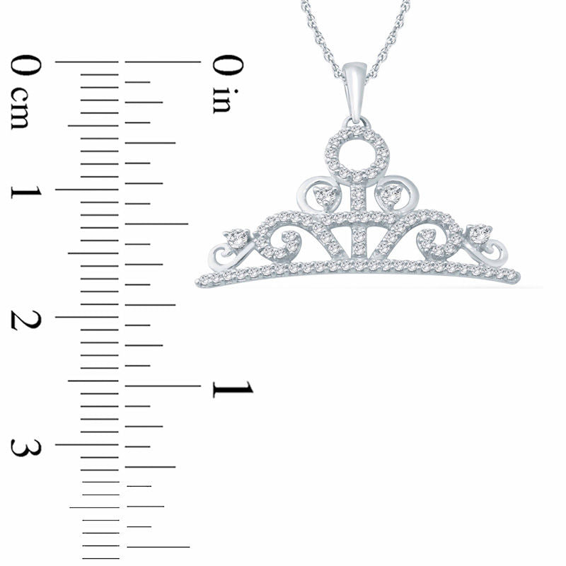 0.33 CT. T.W. Natural Diamond Crown Pendant in Sterling Silver