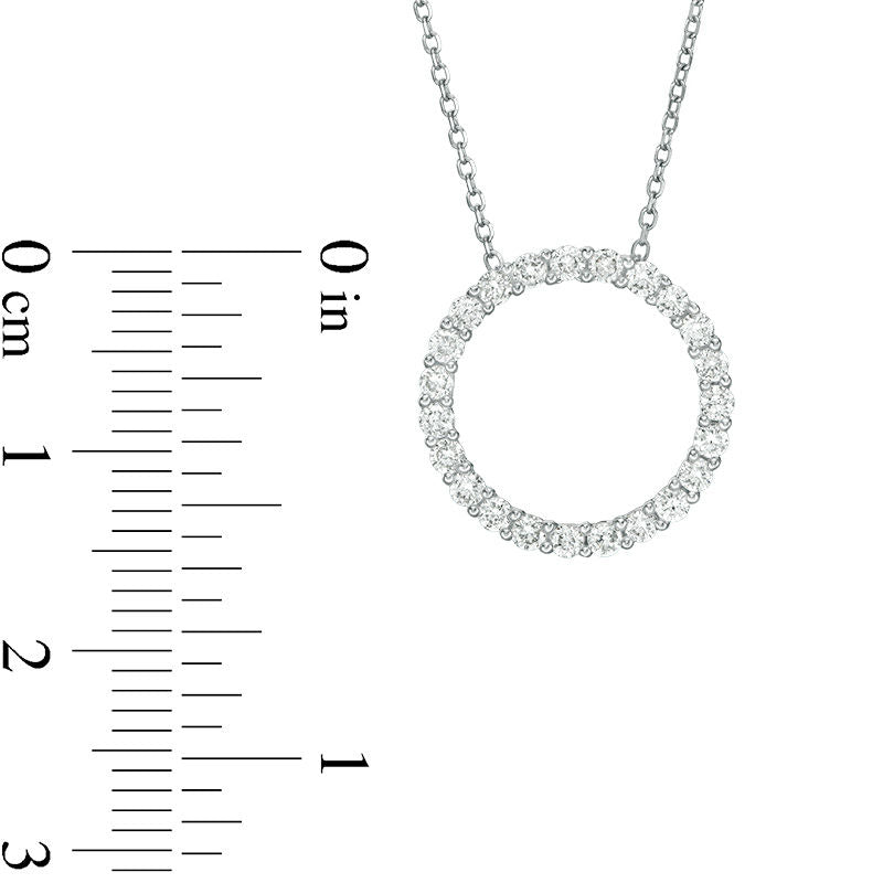 0.5 CT. T.W. Certified Natural Diamond Circle Pendant in 14K White Gold (H/I1)