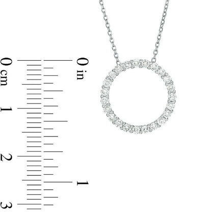 0.5 CT. T.W. Certified Natural Diamond Circle Pendant in 14K White Gold (H/I1)