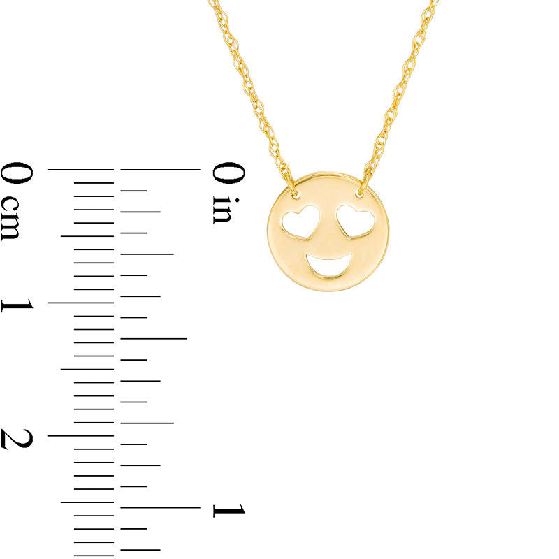 Love" Smiley Face Necklace in 14K Gold"